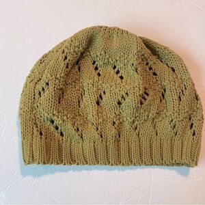 Urban Outfitters Pins & Needle open knot green scull beanie hat